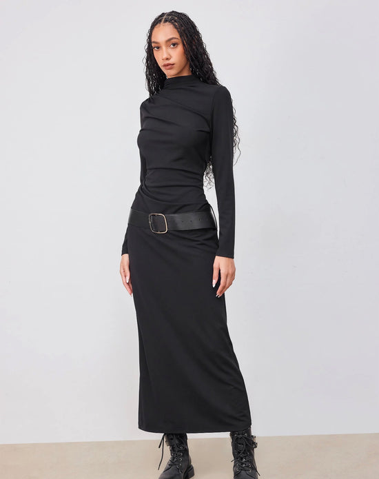 Melani Black Dress with detachable Belt