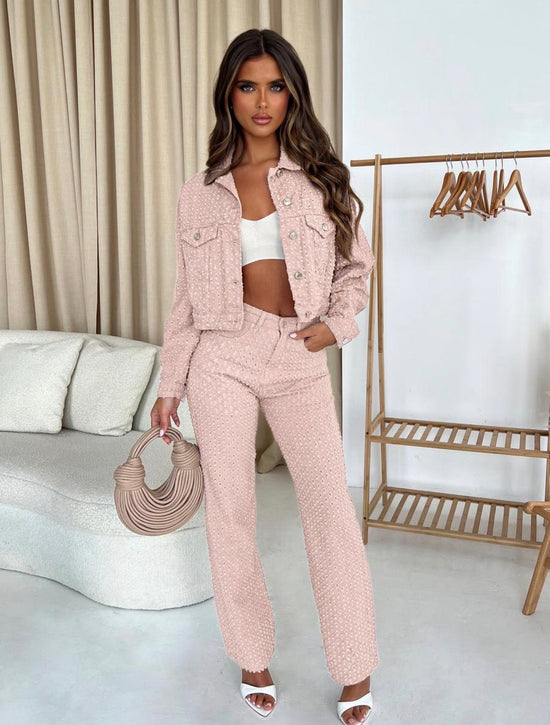 Blush Lumière Cropped Jacket
