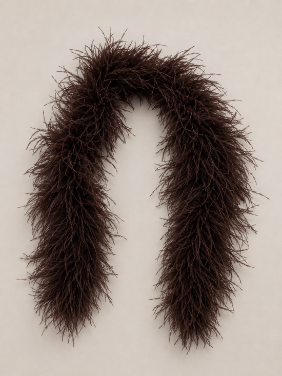 Chocolate Feather Boa Shawl