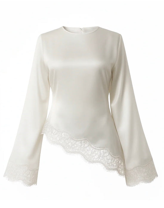Asymmetrical Satin Blouse