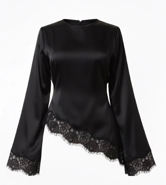 Asymmetrical Satin Blouse