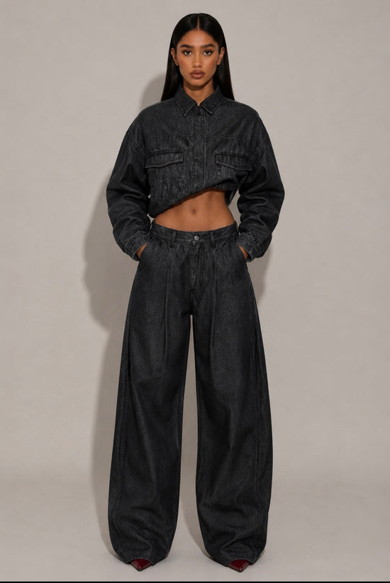 Noir Wide Leg Jeans