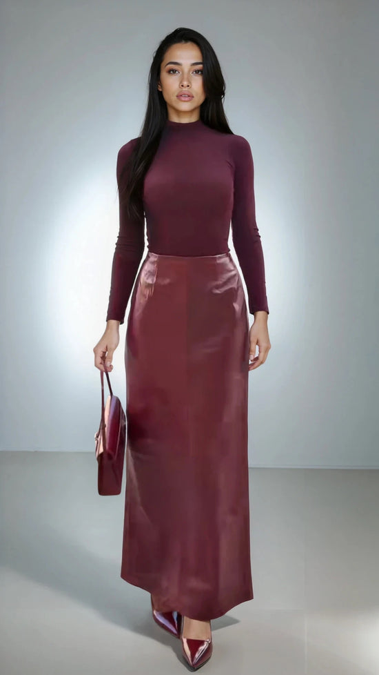 Burgundy Maxi Skirt
