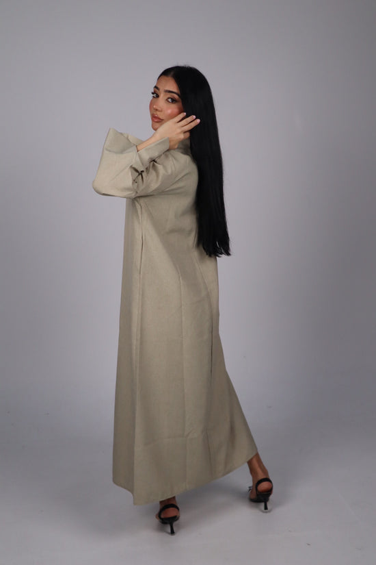 Plain Linen Abaya Dress